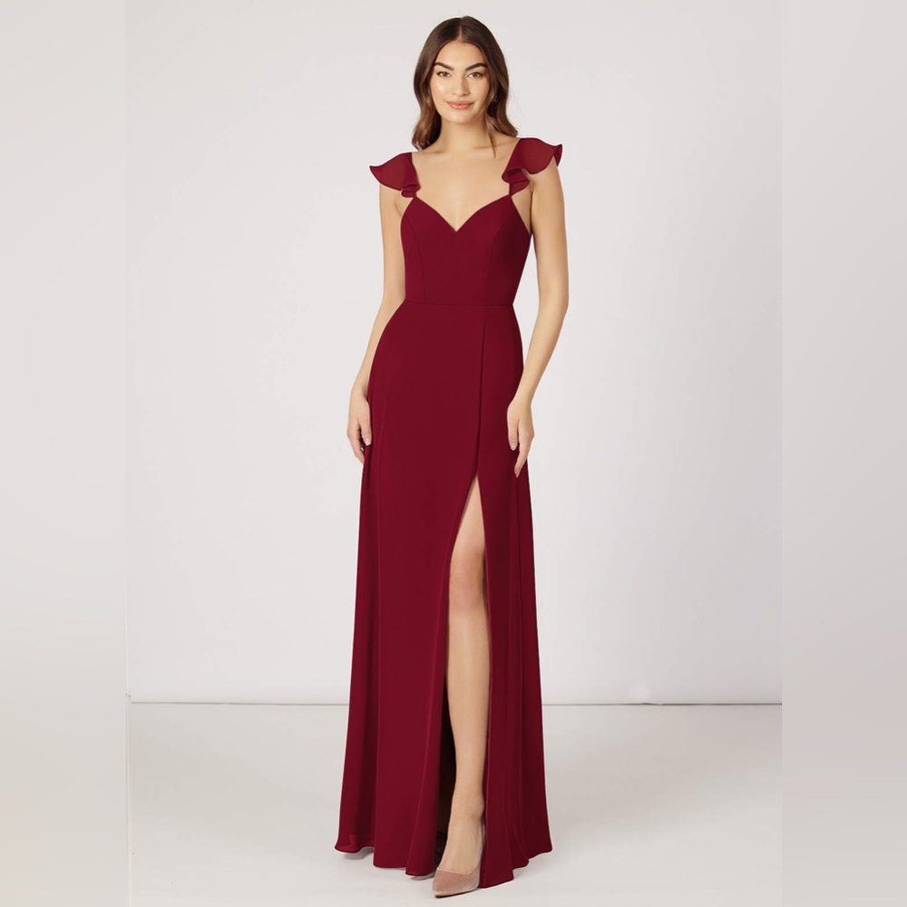Azazie Everett Bridesmaid Dress. Keyhole back. Burgundy